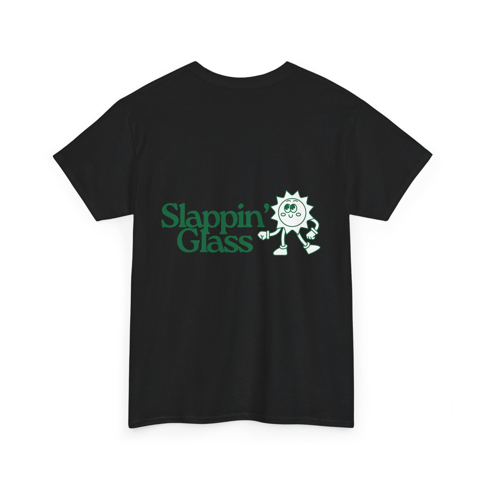 Slappin' Glass Logo Tee — Retro Sun Character Graphic T-Shirt